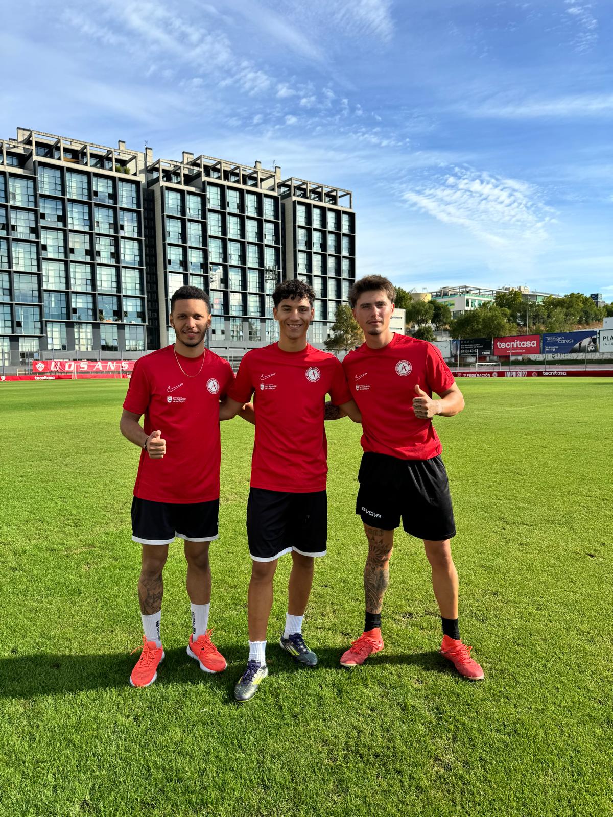 International players completing a football trial with a Spanish club